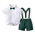 Conjunto de Camisa e Short com Suspensório Menino