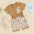 Conjunto de manga curta com shorts Quadriculado Bebê na internet