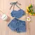 Conjunto jeans coração e strass Menina