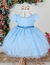 Vestido Infantil Branco, Rosa, Azul Royal, Azul Claro Busto C/ Strass Glitter - comprar online