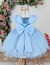 Vestido Infantil Branco, Rosa, Azul Royal, Azul Claro Busto C/ Strass Glitter na internet
