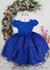 Vestido Infantil Branco, Rosa, Azul Royal, Azul Claro Busto C/ Strass Glitter