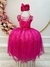 Vestido Infantil Pink Festa Luxo Princesa Barbie Aniversário