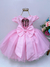 Vestido Festa Rosa Infantil Jardim Das Flores Luxo Encanto na internet