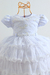 Vestido Infantil Branco Batizado Rodado Daminha de Festa Primeira Comunhão 1 Ao 3 anos - Kafashion