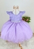 Vestido Infantil Lilás De Festa Busto C/Renda Cinto de Perolas e Tule de Brilho 1 ao 16 anos - comprar online