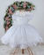 Vestido Branco Busto de Renda C/ Cinto de Perolas Daminha Batizado Bebe Casamento Luxo 1 Ao 3 anos