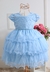 Vestido Azul Claro Luxo Infantil Princesa Frozen Daminha Niver 1/3 - comprar online