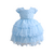 Vestido Azul Claro Luxo Infantil Princesa Frozen Daminha Niver 1/3