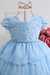 Vestido Azul Claro Luxo Infantil Princesa Frozen Daminha Niver 1/3 na internet