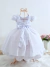 Vestido Branco Infantil Batizado Daminha de Honra Casamento - Kafashion