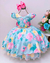 Vestido Infantil Verde Jardim Florido Encantado Festa Luxo