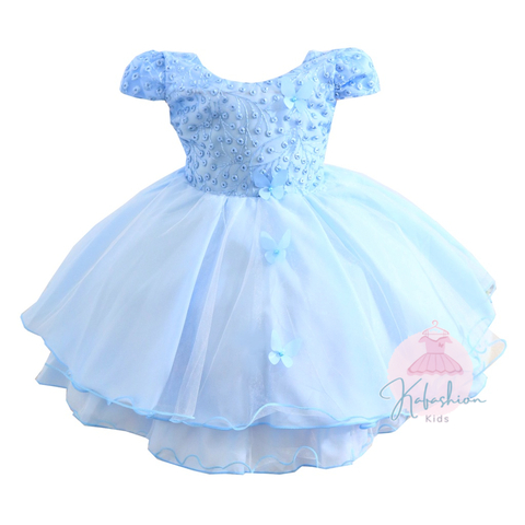 Vestido Jardim Encantado Borboletas Floral Infantil de Festa Renda Aniversário Linda princesa Bela Menina Luxo 1 ao 4 an