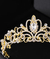 Coroa Cristal Dourada Nupcial Tiara Diadema Acessório Cabelo - Kafashion