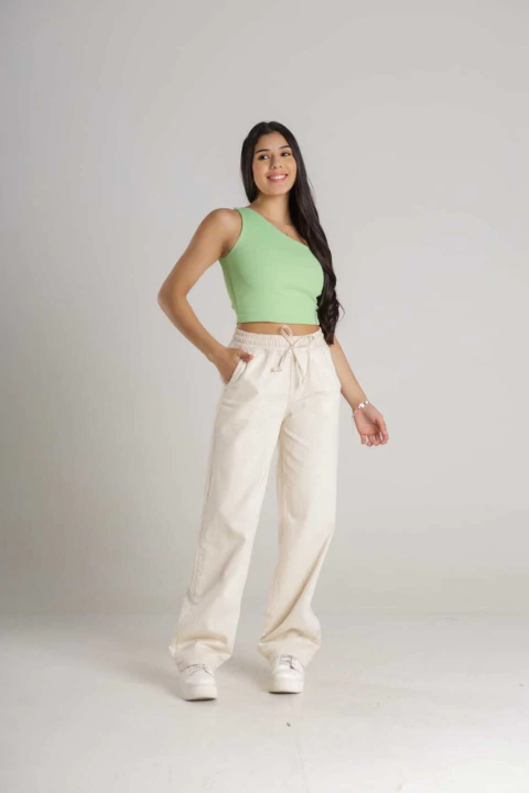 Calça Widi Leg Infantil Bege Jeans Roupa de Menina Blogueira - comprar online