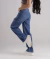 Calça Cargo Jeans Wide Leg Feminina Juvenil Streetwear Azul na internet