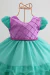 Vestido Infantil Ariel Sereia Lilás Luxo Festa 1 a 3 Anos - Kafashion