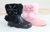 Bota Feminina Infantil Botinha Coturno Verniz Cano Curto Zíper Macia Confortável Rosa ou Preta do 20 ao 27