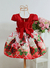 Vestido Vermelho Infantil Floral Daminha Casamento Festa Menina - loja online