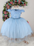 Vestido Azul Infantil Festa Cinderela Frozen Daminha 1 ao 4