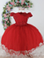 Vestido Vermelho Infantil Renda Luxo Natal Daminha Festa 1 ao 4