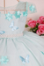 Vestido Infantil Verde Água Jardim das Borboletas Festa Luxo 1 ao 4 anos - loja online