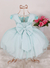 Imagem do Vestido Infantil Verde Água Jardim das Borboletas Festa Luxo 1 ao 4 anos