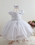 Vestido Infantil Batizado Branco Florista Festa jardim borboletas 1 Ao 3 Anos