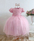 Vestido Infantil Rosa Renda Luxo Festa Menina Daminha Oferta - comprar online