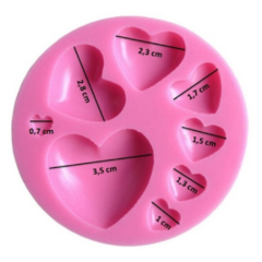 Molde Silicona Corazones x8 cav - comprar online