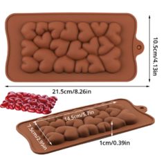 Molde De Silicona Tableta Chocolate Corazones - comprar online