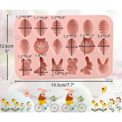 Molde Silicona Pascua Conejos Huevos - comprar online