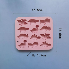 Molde Slicona Dinosaurios x12 cav - comprar online