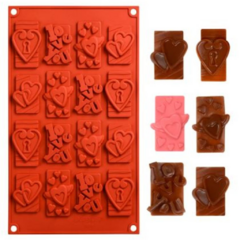 Molde Silicona Mini Chocolates Love x16 cav