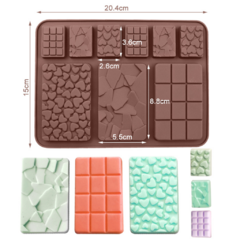 Molde Silicona Multi Tabletas de Chocolate x9 diseños M1 - comprar online