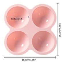 Molde Silicona Semi Esferas x4 cav 8 cm - comprar online
