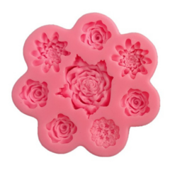 Molde Silicona Flores Rosas x8 cav en internet