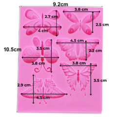 Molde Silicona Mariposas x6 Diseños Diferentes - comprar online