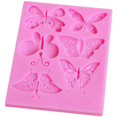 Molde Silicona Mariposas x6 Diseños Diferentes - Bakery Cake