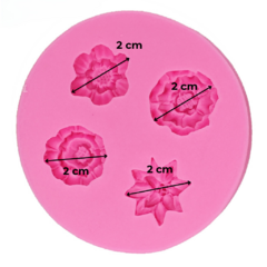 Molde de Silicona Flores x4 Diseños en internet