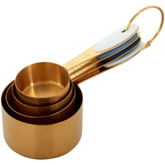 Set x4 Tazas Medidoras Doradas Wilton
