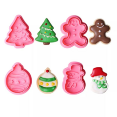 Set x4 Cortantes Con Expulsor Navidad
