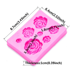 Molde Silicona Rosas x7 Tamaños Diferentes - comprar online