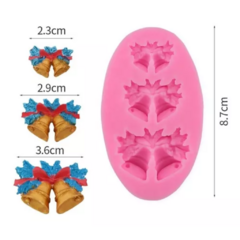 Molde Silicona Campanas y Hojas Navidad x3 Tamaños - comprar online