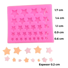 Molde de Silicona Estrellas x5 Tamaños x31 Cav en internet
