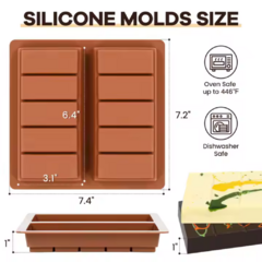 Molde Silicona Tableta Chocolate Dubai Large x2 cav - comprar online