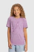 Camiseta Infantil Lilás Estonada Jogue Como Uma Garota