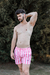 Short de Baño Rayado Rosa