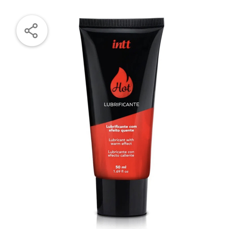 LUBRIFICANTE HOT A BASE DE ÁGUA SABOR MORANGO 50ML INTT