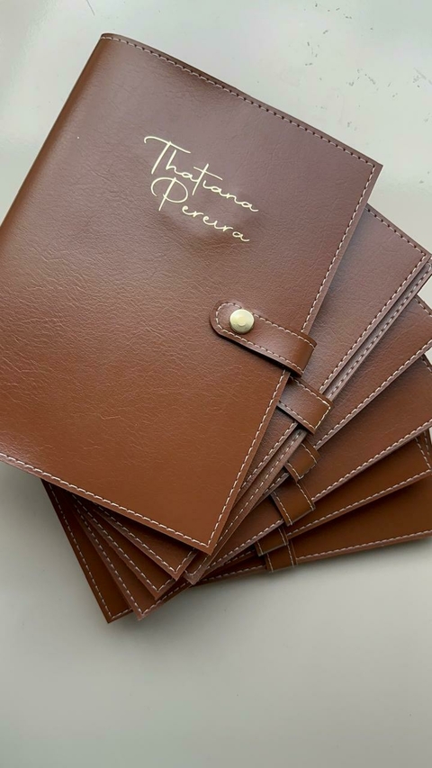 Caderno personalizado com capa de couro eco